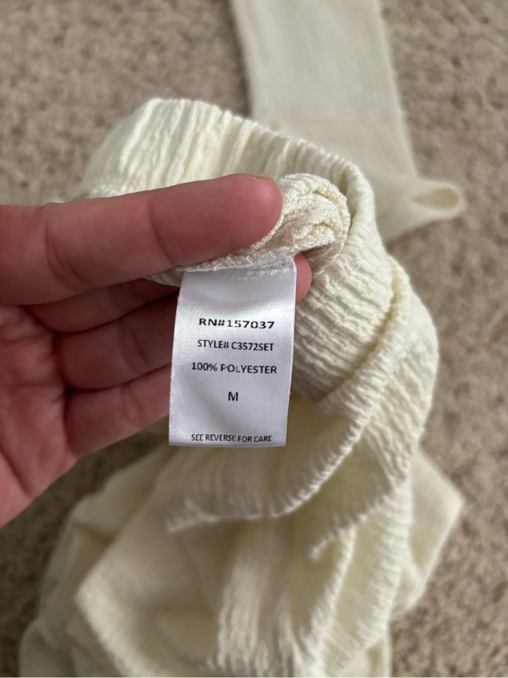 Et clet Cream Ribbed Button-Up Set - Picture 15 of 16